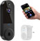 Videocitofono wireless 1080p, rilevamento umano AI, visione notturna, audio a 2 vie, alimentazione a batteria, archiviazione cloud, WiFi 2.4G, sorveglianza interna esterna (nero)