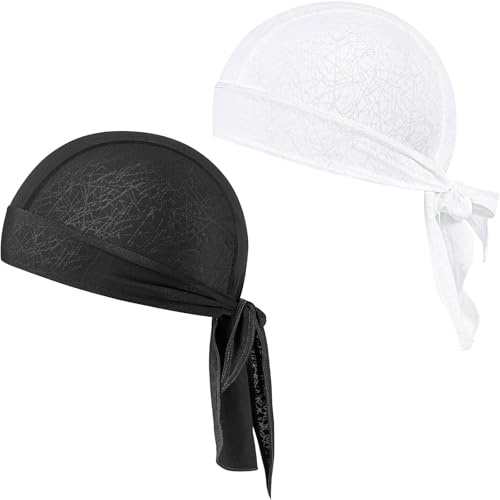 GXCROR Bonnet Bandana, Foulard Sport, Couvre-Tête Respirant, pour Course, Cyclisme et Activités de Plein Air, Noir/blanc, taille unique