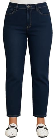 UC Ex High Street Brand Jeans for Women UK, High Waisted Straight Jeans Stretch Denim Trousers for Women UK 8-22 Everyday Casual Look Blue