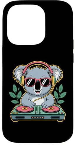 Koala Dj Tocadiscos Fiesta Dj Audífonos Carcasa para iPhone 14 Pro