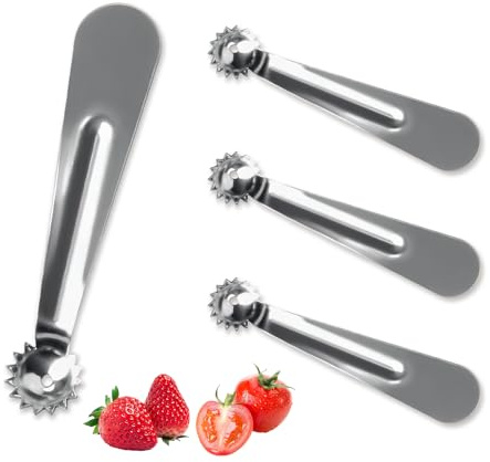 4 PCS Tomato Corer Strawberry Huller Tool,Strawberry Stem Remover,Stainless Steel Fruit Stem Remover for Tomato,Vegetable and Fruit Corers,Perfect for Kitchen