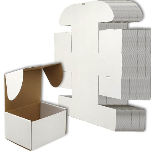 Cenoid Medium postlådor, 30 x 23 x 15 cm vita portopaket, fraktkartonglådor för postning, leverans, förpackningslådor för småföretag (paket med 15)
