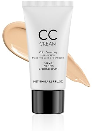 Crème CC pour les femmes mûres – Correcteur de teint anti-âge, écran solaire hydratant, fond de teint à couverture totale, léger, dissimule les imperfections, pour tous types de peau