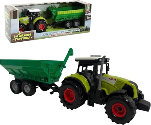 Generico Trattore Giocattolo con Luci e Suoni Trattore con Rimorchio a Frizione Luminoso con Suoni Reali Trattori Fattoria con Luci Led Mezzi Agricoli Fattoria