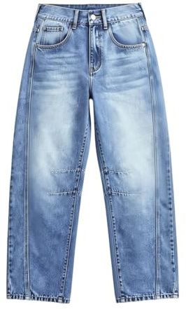 Barrel Jeans Dam Baggy hög midja Y2K jeans brett ben stretch kvinnors jeans bekväma breda ben jeans pojkvän lösa byxor denimbyxor