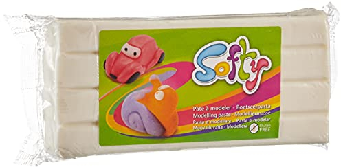 MY MANDARINE SO0870500010C - Un pain de 500 g de PATE A MODELER - Softy - À partir de 3 ans - BLANC