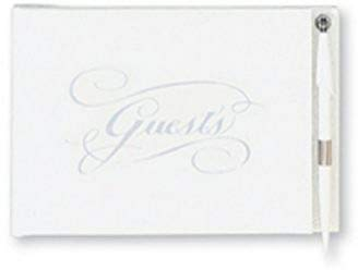 C.R. Gibson gästbok med penna Vitt ochsilver
