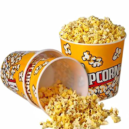 Novelty Place Retro-Stil Kunststoff Popcornbehälter für Movie Night - 7,25 groß x 7,25 Top Durchmesser (3er Pack)
