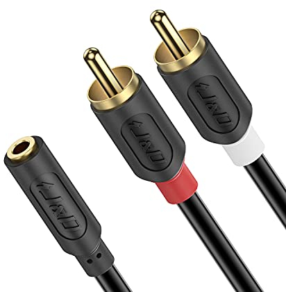 J&D 3,5 mm auf Cinch Stereo Audio Kabel, Cinch Kabel Vergoldet Audiowave-Serie Cinch Stecker auf 3,5 mm Buchse Stereo Audio Adapter Kabel für Smartphones, Tablets, Heimkino, 0,9 Meter