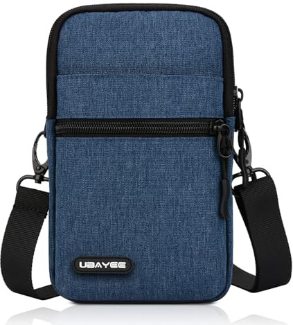 UBAYEE Crossbody Phone Bag with RFID Blocking for Men & Women – Lightweight Travel Passport Pouch & Secure Neck Wallet, Fits Up to 6.7 Phone, Navy Blue