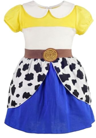 Lito Angels Deguisement Robe Enfant Fille, Anniversaire Fete Carnaval Cowgirl Costume Vetement Ete, Taille 3-4 ans (étiquette en tissu 110)