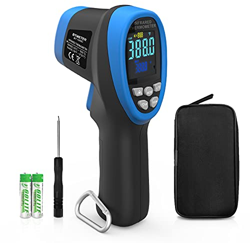 BTMETER BT-1500C Pyrometer, berührungsloses Laser-Infrarot-Thermometer, misst -50 °C bis 1500 °C, IR-Temperaturmesser mit farbigem LCD-Display (nicht für menschliche Temperatur)