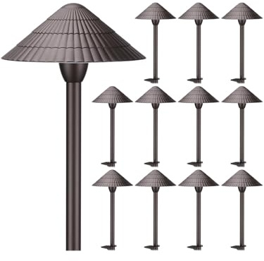 LEONLITE 12-Pack 5CCT LED Low Voltage Landscape Lights, 3W Cast-Aluminum 12-24V Pathway Lights, 1800K-5000K IP65 Path Lights, ETL Listed Landscape Lighting Wired for Yard Lawn, Oil Rubbed Bronze