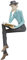 Amoy-Art Hombre Figura Escultura Lector Decorativa Regalo Modern Estatua Interior Salon Arte Resina Decoración del Hogar 23cm