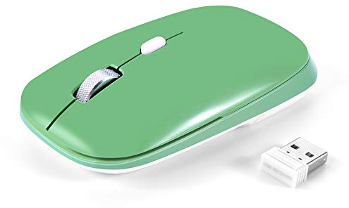 PINKCAT Ratón Bluetooth, 4.0 silencioso Bluetooth Ratón inalámbrico, para Windows, MacBook, Linux Office, Verde