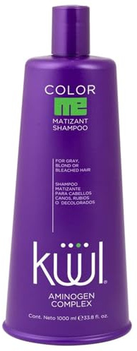 KUUL MATIZANT SHAMPOO 33.81 oz - PURPLE SHAMPOO - (MATIZANTE CABELLOS CANOS RUBIOS O DECOLORADOS COLOR DEL LIQUIDO = MORADO) - 1000 ML