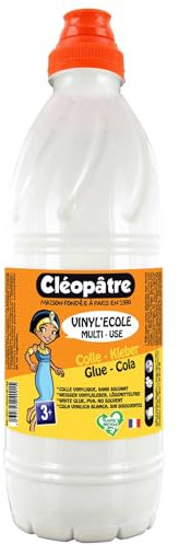 CLEOPATRE - Vinyl'Ecole Flacon De Colle Blanche Vinylique 1L - Idéale Travaux Manuels et Loisirs Créatifs Dès 3 ans – Rentrée Des Classes - Fabrication Française