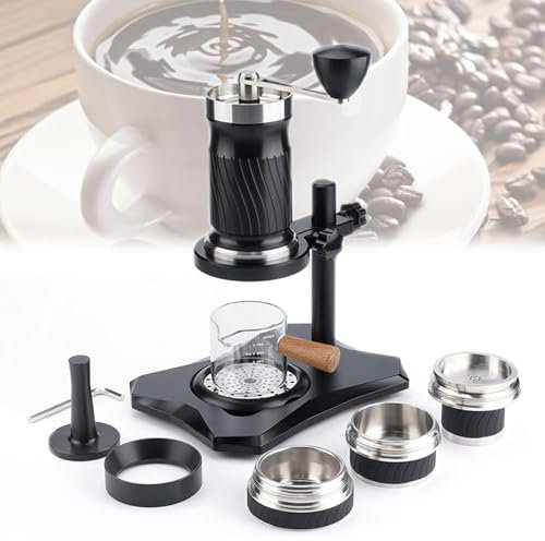 LHQYA Cafetera Portátil De Presión Variable, Cafetera Manual con Bolso, Capacidad del Tanque De Agua: 100 Ml, Manivela Durante Unos 30 Segundos, Presión De 9~12 Bar, para Viajes Al Aire Libre