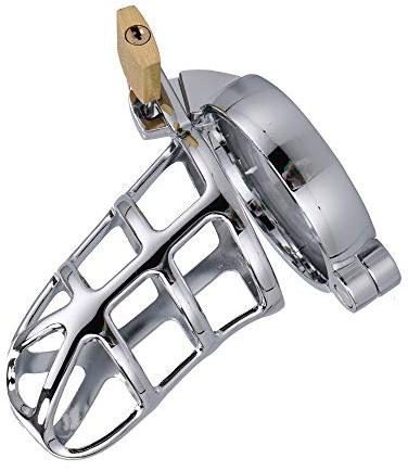 Cock Cage - Gabbia per pene in acciaio inox, in metallo, estremamente traspirante, per pene e bondage, cintura di castità per uomo, giocattolo sessuale estremamente erotico per uomini fetish