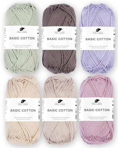 Mix Set - Pro Lana Basic Cotton - 100% Baumwolle 6x50g (Pastell Mix)