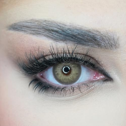Venus® Braune Kontaktlinsen Ohne Stärke - 0.00 Dioptrien - Weiche Jahreslinsen - Kontaktlinsen Farbig für Damen & Brillenträger -1 Paar (2 Stück) - 14.5 mm - Tiger