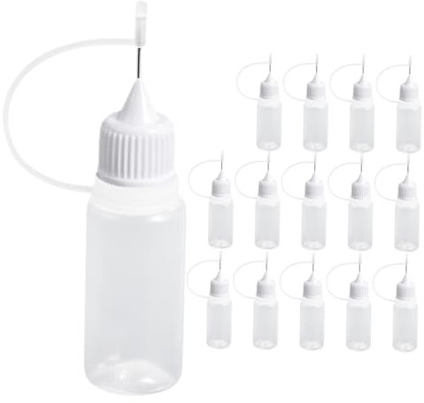 WOFASHPURET 15pièces Bouteille De Colle à Pointe Aiguille Applicateur Transparent Outil De Quilling Flacon De Précision Souple Pour Huiles Essentielles Et Colles