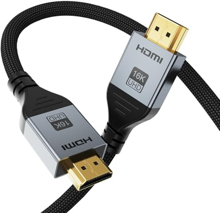 Angusplay 16K HDMI 2.2 Cable 1M, 96Gbps Ultra High Speed 16K@60Hz 8K@120Hz 4K@480Hz HDMI Cord, HDCP 2.3 & HDR10 HDMI Cables for PS5/Xbox Series X|S/Roku TV/Gaming PC/Monitor/Blu-ray/Projector