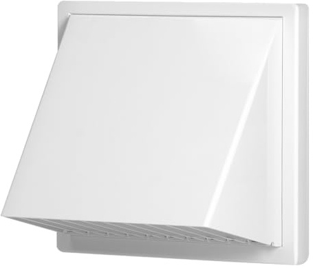 Miratic Griglia Aerazione con Valvola di Non Ritorno e Copertura Parapioggia per Ventilazione Meccanica Controllata Realizzata in ABS (bianco - Ø150 mm)