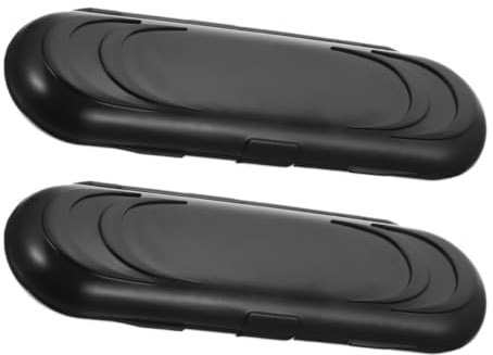 GLEAVI 2 Pièces Étui Rigide de Pointe de Flèche Boîte de Rangement de Pointe de Flèche Ovale Plastique Noir Portable Fermeture Sécurisée