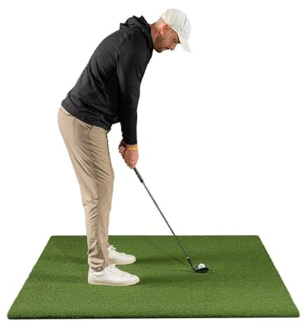 All Turf Mats® 5x5 Super Tee Golf Mat – Residue-Free Nylon Turf for Wooden or Rubber Tees, Flexible Urethane-Coated Backing
