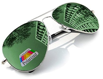 4sold Gafas de sol polarizadas de estilo para niño en muchos colores, gafas de sol infantiles unisex estilo Plateado Silver Frame Green Polarized Mirror (Gree)