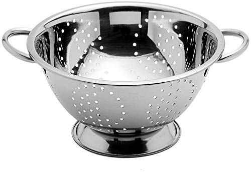 Arga - Passoire Cuisine - Passoire Double Anse en Acier Inoxydable - Ustensile de Cuisine - Tamis Cuisine avec Poignées et Base en Inox - Tamis de Cuisine - Acier Inoxydable - Ø 20 cm