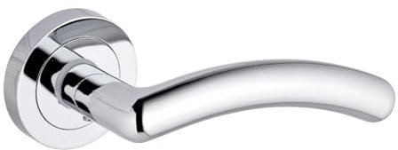 Designer Levers - Medusa Lever on Rose Door Handle - Modern Design - Polished Chrome - 1 Pair - Fixings Included - Interior Use
