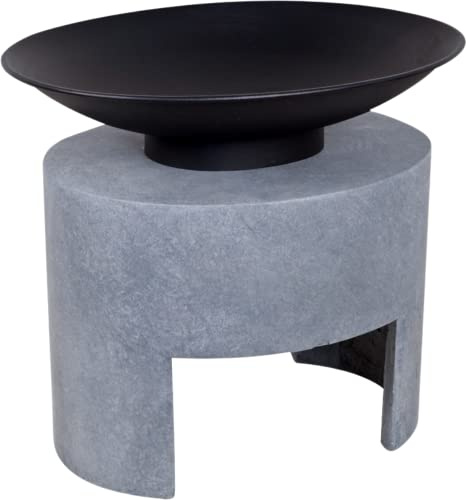 Ivyline Firebowl & Consola Ovalada 30 cm Cuenco de Fuego, Cemento