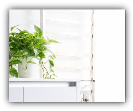 Frameless Rectangle Glass look Acrylic Mirror - Stick on Mirror - Complete Kit - Bedroom - Living Room - Hallway - Any Room