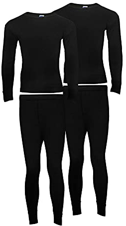 Heat Stoke®️ Pack of 2 Men's Thermal Long Johns Trouser Warm Base Layer Black Charcoal White S,M,L,XL,XXL (BLACK, M)