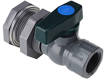 BestAlice Kit de dérivation de tonneau de pluie en PVC de 2,5 cm, connecteur de robinet de jardin en PVC, kit de robinet de baril de pluie avec adaptateur de raccord de cloison (2,5 cm, DN25)