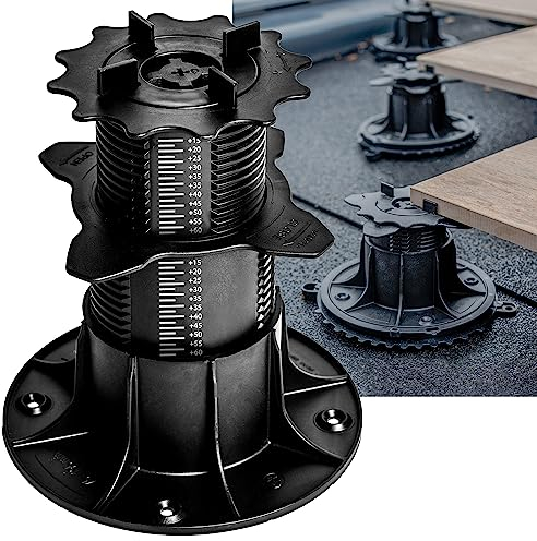 QUICK2FIX® Plattenlager/Stelzlager höhenverstellbar 35-75mm (Größe L) - Fugenkreuz | 24 Stk.)