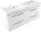 paplinskimoebel GIRONA Doppelter Waschbeckenunterschrank hängend 120cm breit, Badmöbel Set mit doppel Konglomerat-Waschbecken, 2 praktische Schubladen, Waschtisch wasserfestem PVC-Furnier, Weiss
