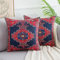 Sofakissen Leinen Deko Kissen Türkisch Boho Antike Marokkanisch Kissenbezug 45 x 45 cm Rot Blau Kissenbezüge Couchkissen Zierkissenbezüge für Sofa, Schlafzimmer, Outdoor, Büro, Auto, 2er-Set