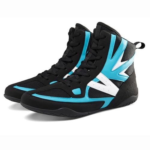 Zapatos de lucha de Pro High Support, zapatos de boxeo de entrenamiento de lucha unisex, zapatos de lucha libre de niños sin deslizamiento liviano, botas de boxeo para niños, niños ( Color : Black , S