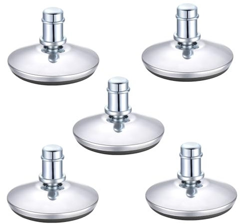 5PCS Low Profile Bell Glides 2 Replacement Office Desk Chair or Stool Swivel Caster Wheels,Easy Conversion from Wheeled Casters to Stationary Feet to Protect Wood or Hardwood Floor (Style C)