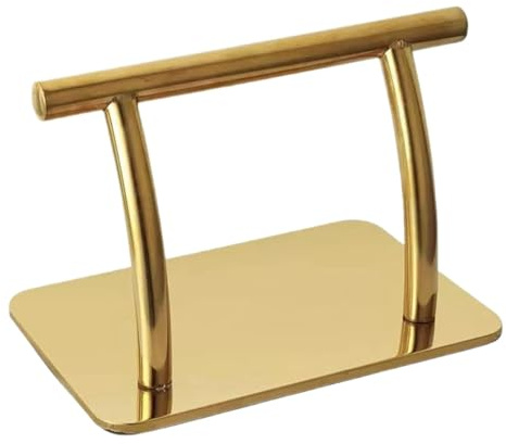 Generic Stainless Steel Foot Rest Stand Barber Chair Parts Accessory Barbers Equipment Barber Chair Foot Rest for Shampoo Hairdresser, Gold