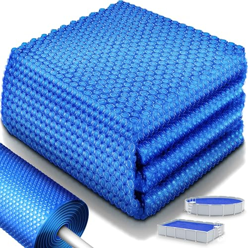 tillvex® Telone di copertura solare di alta qualità, 400 µm, rettangolare, 549 x 274 cm, ritagliabile, copertura solare, per piscina e riscaldamento dell'acqua