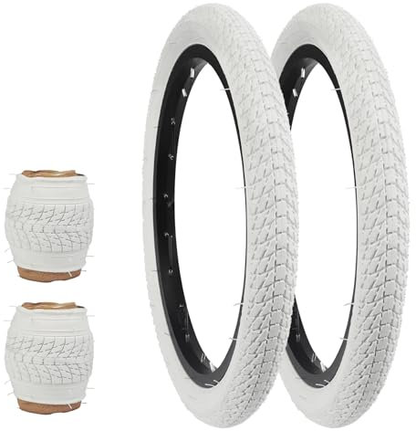 WEEROCK Tvåpack 16 tum 16 x 1,75 vita cykeldäck, trehjulingsdäck, cykeldäck för 16 tums cykel, barncykel, flickcykel, trehjuling.