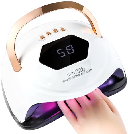 Lampada per unghie 268W Super Power, lampada professionale per unghie ad asciugatura rapida, perle di lampada a doppia sorgente luminosa LED+UV, 57 perle di lampada, con avvio a induzione e funzione