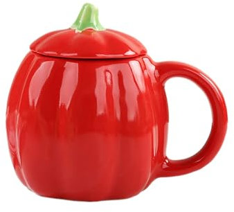 550 ml/18 oz hushåll keramisk mugg, personlig och söt mjölkkaffekopp-röd
