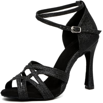 MINITOO T-Strap Baile Zapatos para Mujer Boda Fiesta Sandalias con Lentejuelas L517