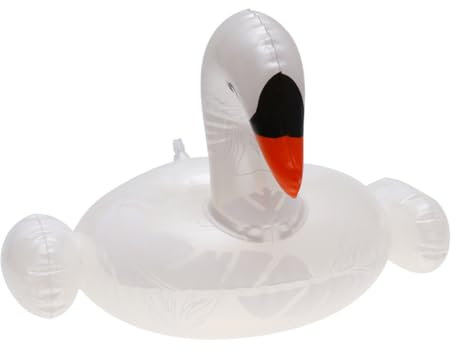 VICASKY Soporte Inflable para Bebidas Forma De Cisne Blanco Flotador para Mat De Agua para Fiestas y Piscinas Fácil De Inflar y Desinflar Material Liviano y Seguro