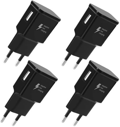 4-Pack Cargador USB 15W, Carga Rápida para Móvil, Compatible Con Samsung iPhone Huawei Xiaomi LG - Enchufe USB Charger